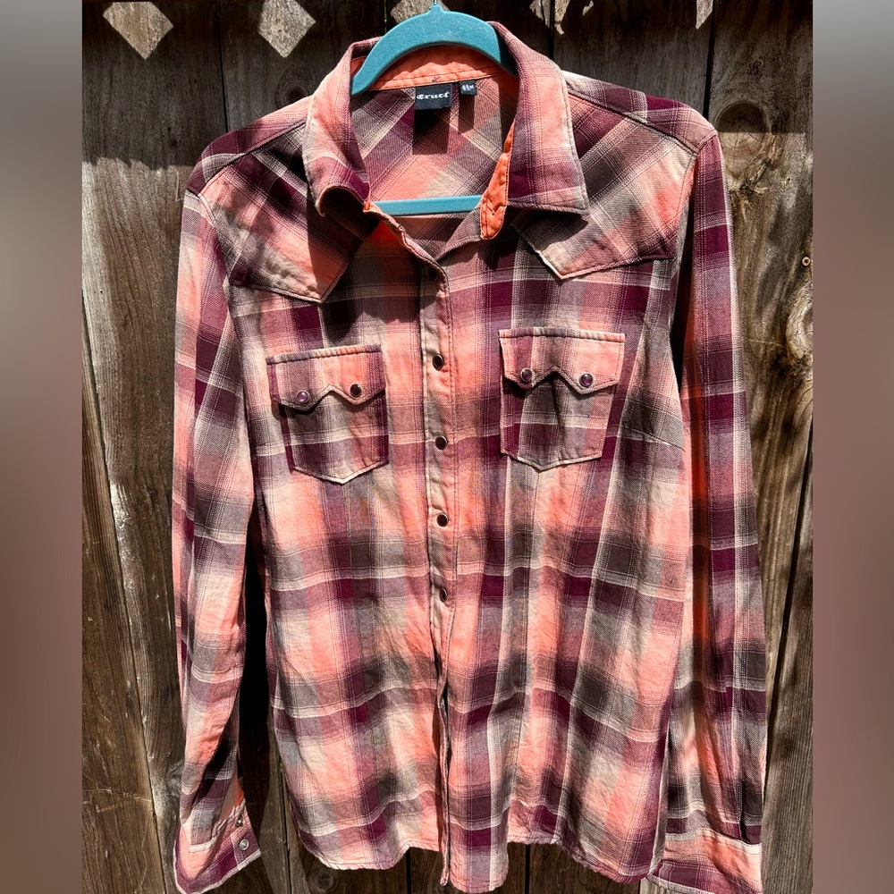 Truer plaid western shirt XL